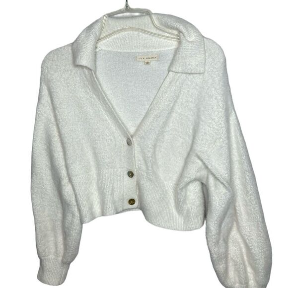 L.A Hearts/PacSun Fluffy White Three Button Cardigan. Size XS. - Picture 1 of 9